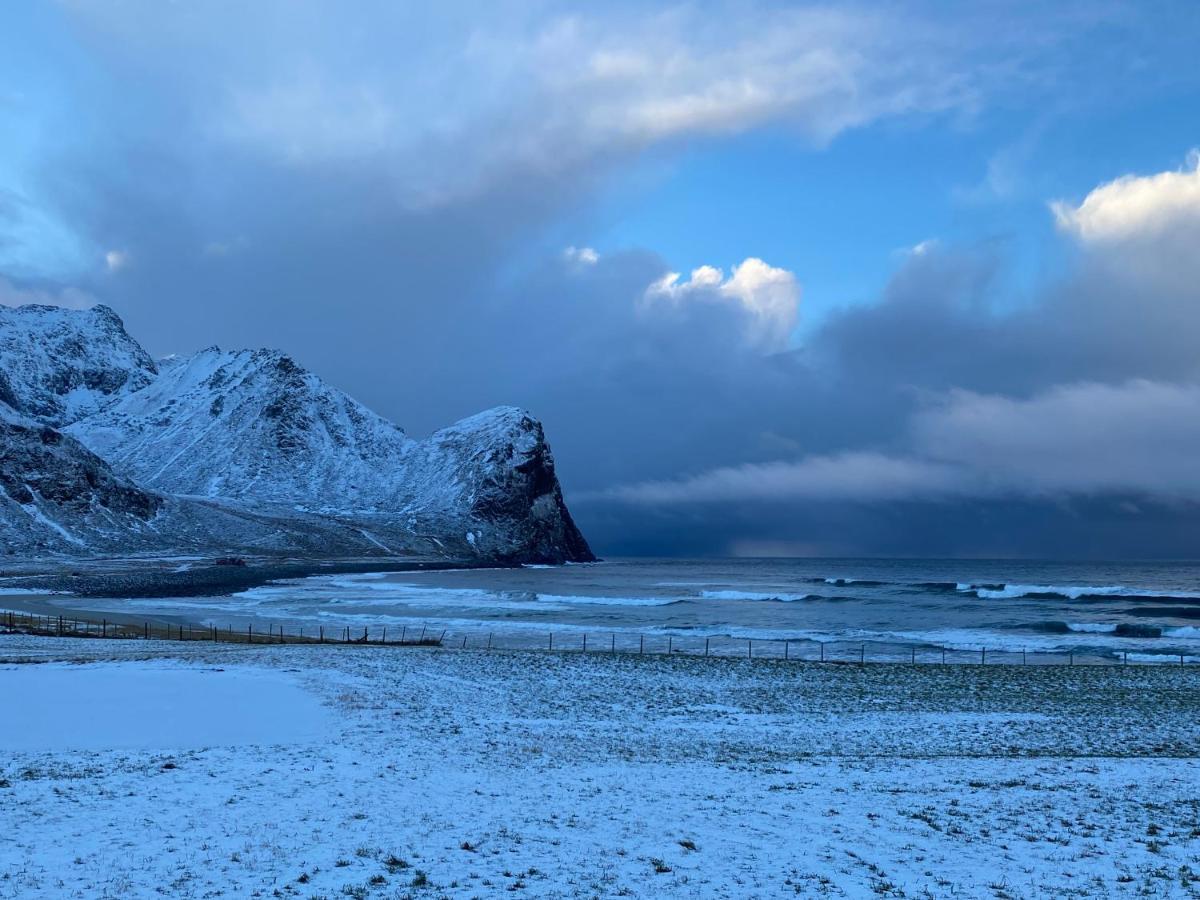 Unstad Cabin With Seaview Unnstad Bagian luar foto